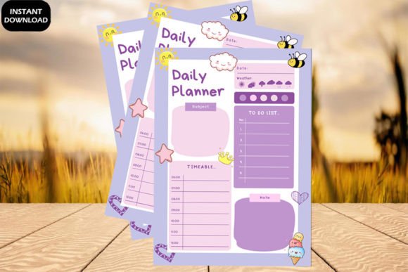Download Cartoon Purple Daily Planner Printable - Daily planner printable Collection