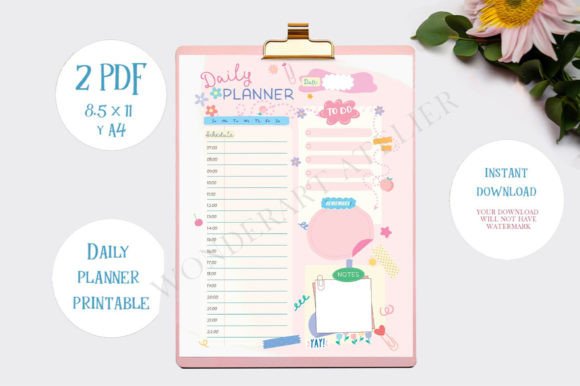 Download Cute Pastel Daily Planner Printable. - Daily planner printable Collection
