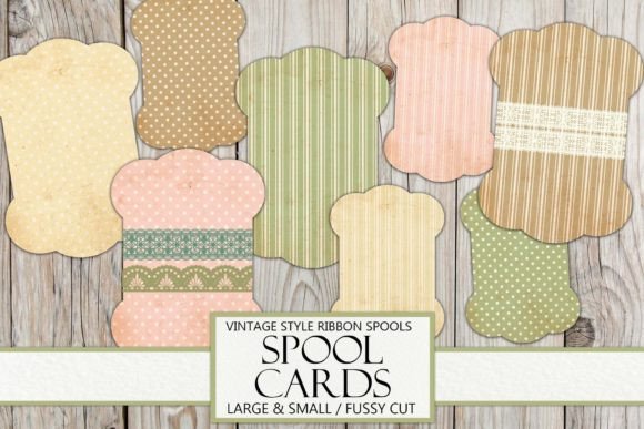 Download Vintage Ribbon Spool Cards - Cards Collection