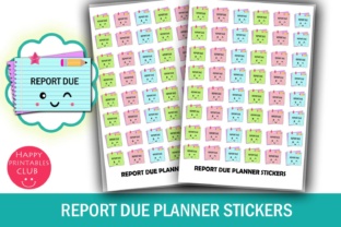Download Report Due Planner Stickers - Cute Kawaii Planner Stickers - Cute kawaii planner Collection