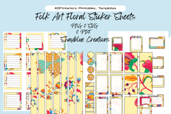 Download Floral Folk Art Planner Sticker Sheets - Sticker sheets Collection