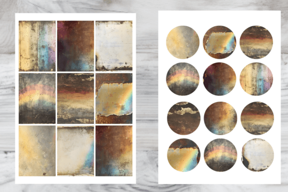 Download Grunge Rainbow Hue ATC Cards - Cards Collection