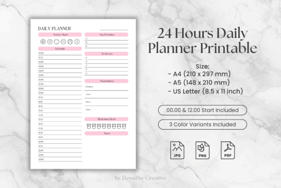 Download 24 Hours Daily Planner Printable - Daily planner printable Collection