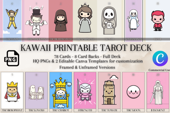 Download Kawaii Printable Tarot Deck | 78 Cards - Cards Collection