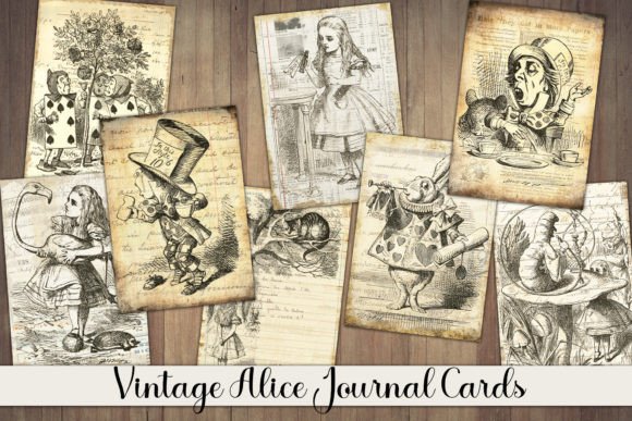 Download Vintage Alice Journal Cards - Cards Collection