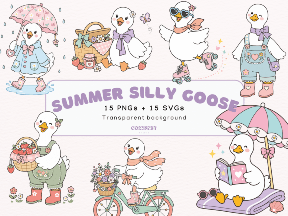 Download Silly Goose Summer Cliparts, Cute Pastel - Premium Resources