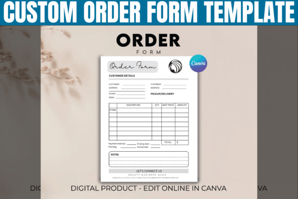 Download Custom Order Form Canva Template - Custom order form Collection