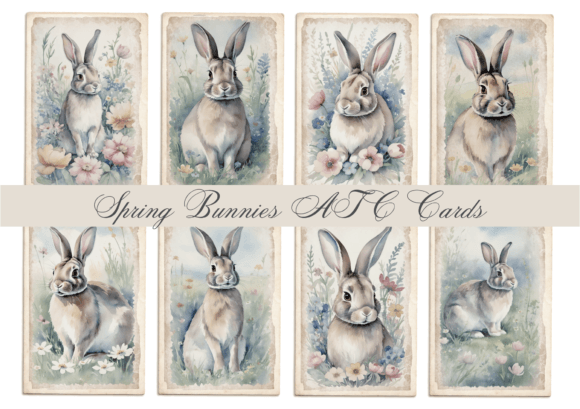 Download Spring Bunnies ATC Cards - Cards Collection