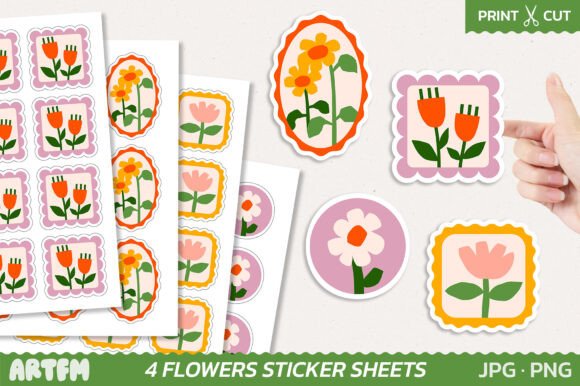 Download Vintage Flowers Sticker Sheets - Sticker sheets Collection